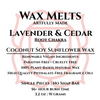 Scented Coconut Soy Sunflower Wax Melts • 3.2 oz